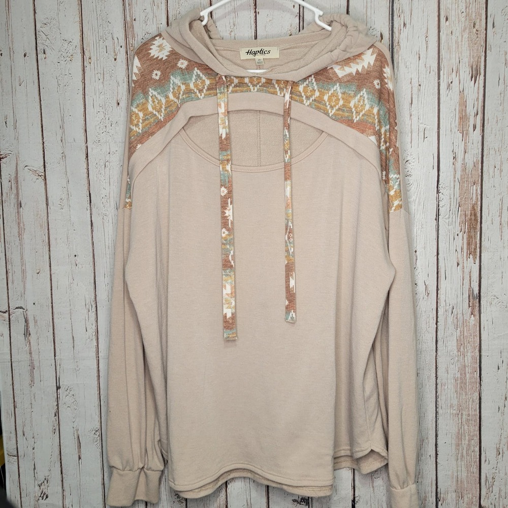 Haptics Hooded Pullover Aztec Pattern 2x - image 1